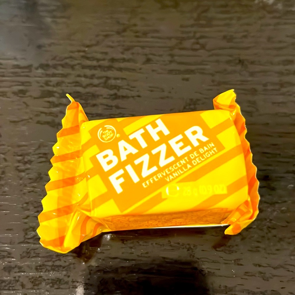Bath fizzer by the Body Shop. Offers welcome